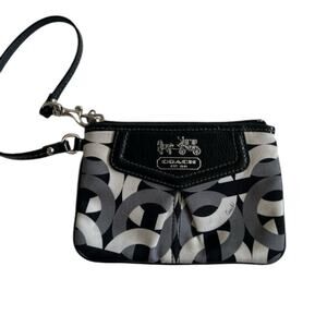 Coach Wristlet Gray Logo Classic Y2K Vintage Coin Bag